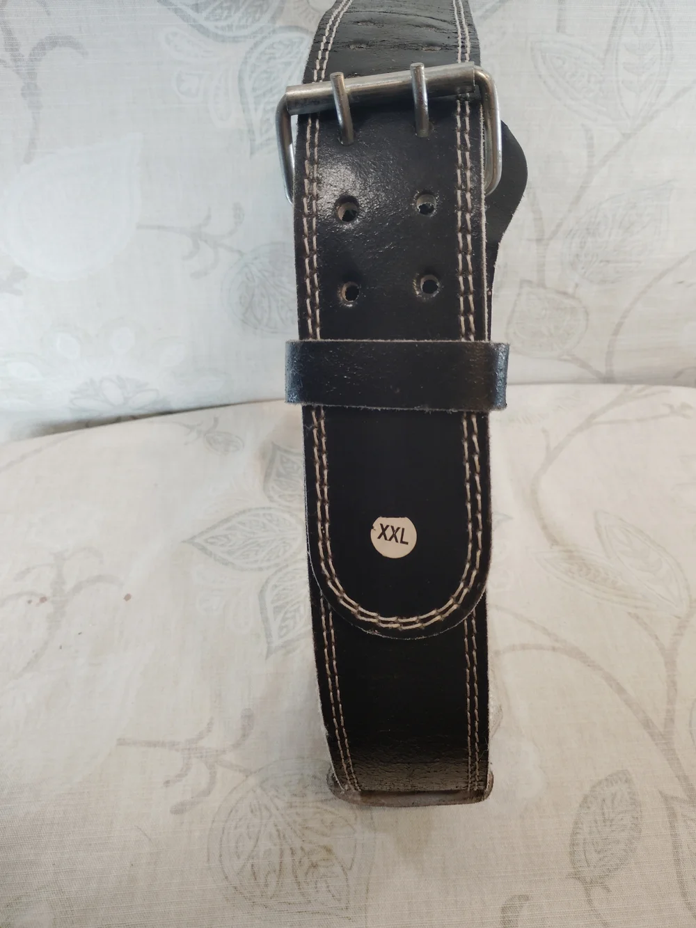 adidas Black Leather Powerlifting Belt with White Logo